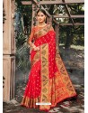 Red Designer Traditional Wear Banarasi Silk Sari