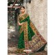 Dark Green Designer Traditional Wear Banarasi Silk Sari