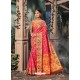 Light Red Designer Traditional Wear Banarasi Silk Sari