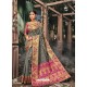 Grey Designer Traditional Wear Banarasi Silk Sari