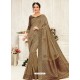 Taupe Latest Designer Party Wear Embroidered Poly Silk Sari