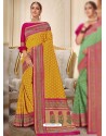 Mustard Designer Traditional Wear Silk Wedding Sari