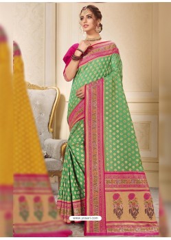 Sea Green Designer Traditional Wear Silk Wedding Sari