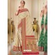 Light Beige Designer Traditional Wear Silk Wedding Sari