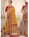 Orange Designer Traditional Wear Silk Wedding Sari