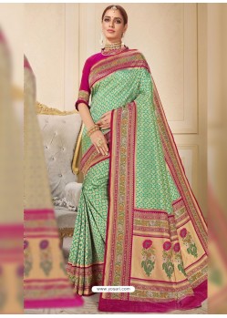Sea Green Designer Traditional Wear Silk Wedding Sari