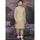 Light Beige Readymade Designer Kurta Pajama With Jacket For Men