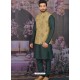 Dark Green Readymade Designer Kurta Pajama With Jacket For Men