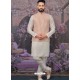 White Readymade Designer Kurta Pajama With Jacket For Men