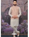 White Readymade Designer Kurta Pajama With Jacket For Men