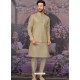 Flawless Beige Readymade Designer Kurta Pajama With Jacket For Men