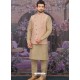 Dashing Gold Readymade Designer Kurta Pajama With Jacket For Men