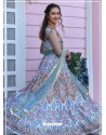 Blue Heavy Embroidered Designer Party Wear Gown Style Anarkali Suit