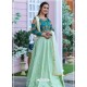 Sea Green Heavy Embroidered Designer Party Wear Gown Style Anarkali Suit