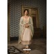 Off White Designer Party Wear Pure Tussar Silk Straight Salwar Suit