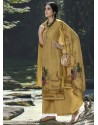 Mustard Designer Wear Pure Pashmina Palazzo Salwar Suit