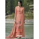 Peach Designer Wear Pure Pashmina Palazzo Salwar Suit