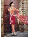 Delightsome Cotton Red Resham Work Designer Salwar Suit