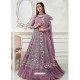 Lavender Heavy Designer Embroidered Party Wear Gown Style Anarkali Suit