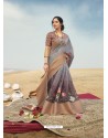 Multi Colour Designer Printed Linen Zari Party Wear Sari