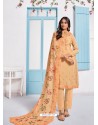 Light Orange Designer Embroidered Chinnon Party Wear Palazzo Suit