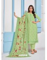 Green Designer Embroidered Chinnon Party Wear Palazzo Suit