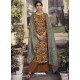 Brown Designer Wear Pure Pashmina Palazzo Salwar Suit