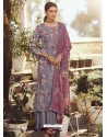 Mauve Designer Wear Pure Pashmina Palazzo Salwar Suit