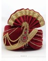 Ethnic Maroon Designer Velvet Wedding Turban