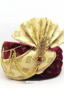 Maroon Designer Wedding Wear Turban