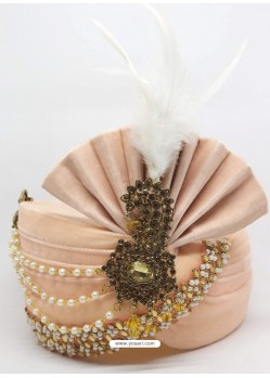 Baby Pink Designer Wedding Wear Turban