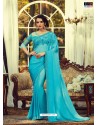 Sky Blue Stylish Designer Party Wear Sari