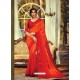 Orange Stylish Designer Party Wear Sari