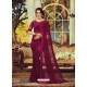 Maroon Stylish Designer Party Wear Sari