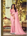 Baby Pink Stylish Designer Party Wear Sari