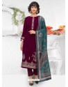 Violet Designer Wear Velvet Palazzo Salwar Suit