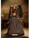 Black Stunning Embroidered Designer Soft Net Wedding Lehenga Choli