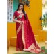 Red Latest Designer Party Wear Makunda Silk Wedding Sari