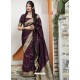 Fabulous Purple Latest Designer Party Wear Makunda Silk Wedding Sari