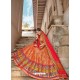 Multi Colour Embroidered Designer Banarasi Silk Wedding Lehenga Choli