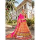 Stunning Multi Colour Embroidered Designer Banarasi Silk Wedding Lehenga Choli
