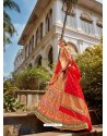 Awesome Multi Colour Embroidered Designer Banarasi Silk Wedding Lehenga Choli