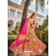 Groovy Multi Colour Embroidered Designer Banarasi Silk Wedding Lehenga Choli