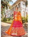 Rani Embroidered Designer Banarasi Silk Wedding Lehenga Choli