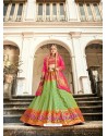 Green Embroidered Designer Banarasi Silk Wedding Lehenga Choli