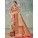 Beige Designer Party Wear Pure Handloom Silk Wedding Sari
