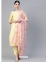 Light Yellow Stylish Readymade Party Wear Salwar Suit