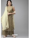 Taupe Stylish Readymade Party Wear Salwar Suit