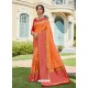 Orange Astonishing Party Wear Pure Banarasi Silk Wedding Sari
