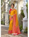 Yellow Astonishing Party Wear Pure Banarasi Silk Wedding Sari